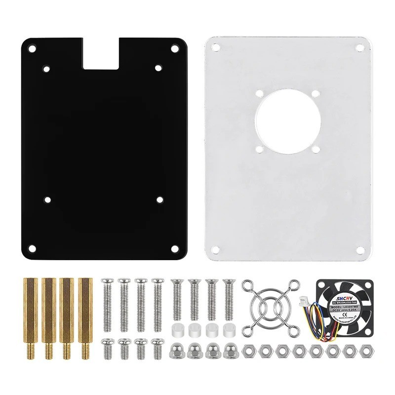 Raspberry Pi 5 Acrylic Case 1-5 Layer Transparent Enclosure With Cooling Fans