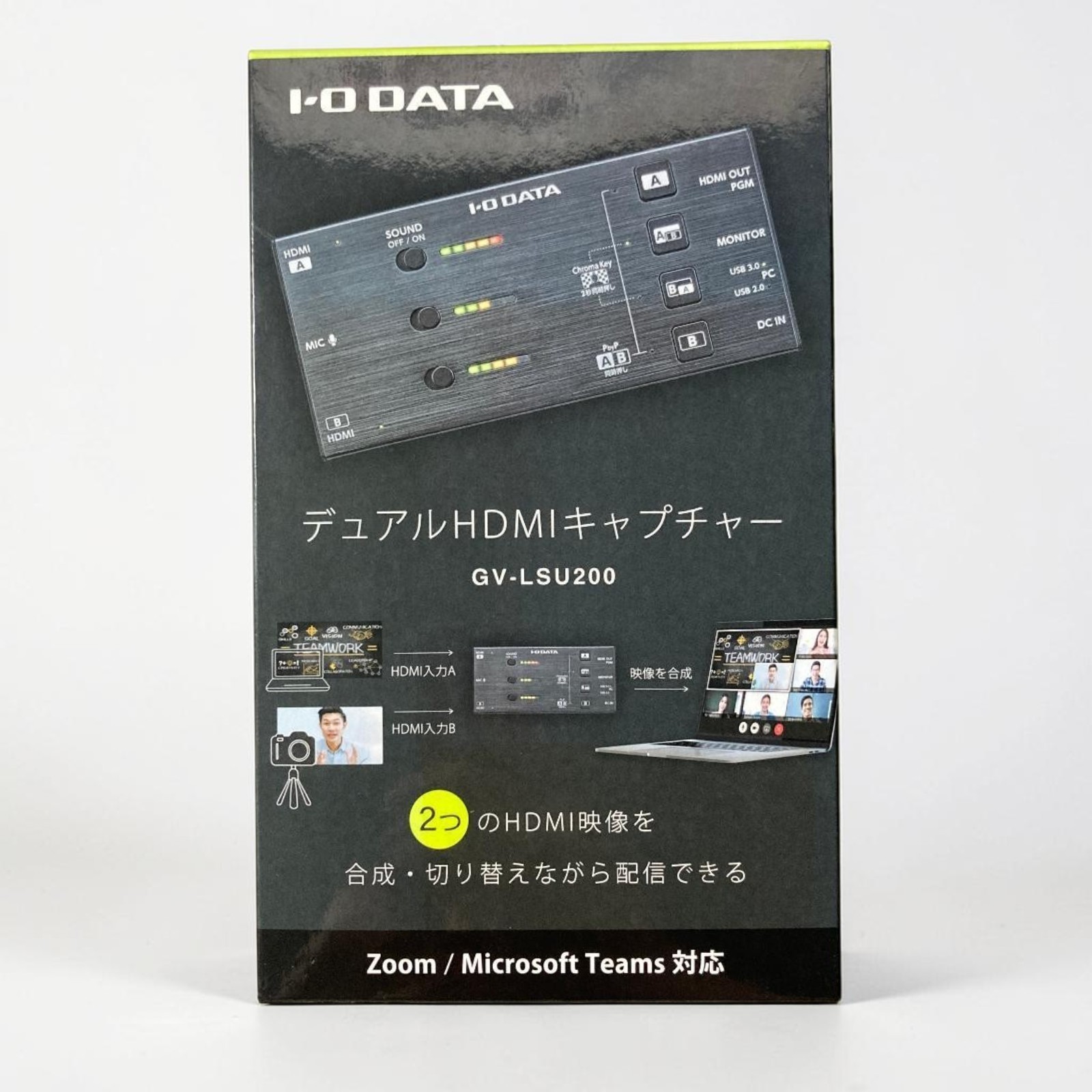 I-O DATA GV-LSU200 Dual HDMI Capture Card Switcher Chroma Key USB PC Mac 1080p