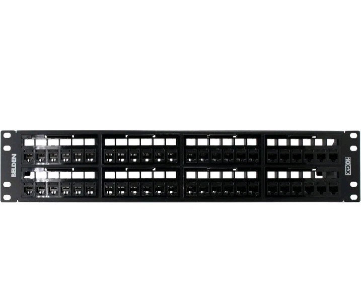 Belden RVAPPF2U48BK 10GX RevConnect Category-6A Patch Panel, CAT6A, 48-Port, 2U