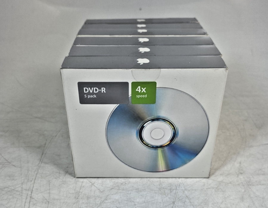Apple DVD-R 4X Blank Media  DVD-R  M8985G/A  5 Pack- Lot (6 Boxes )