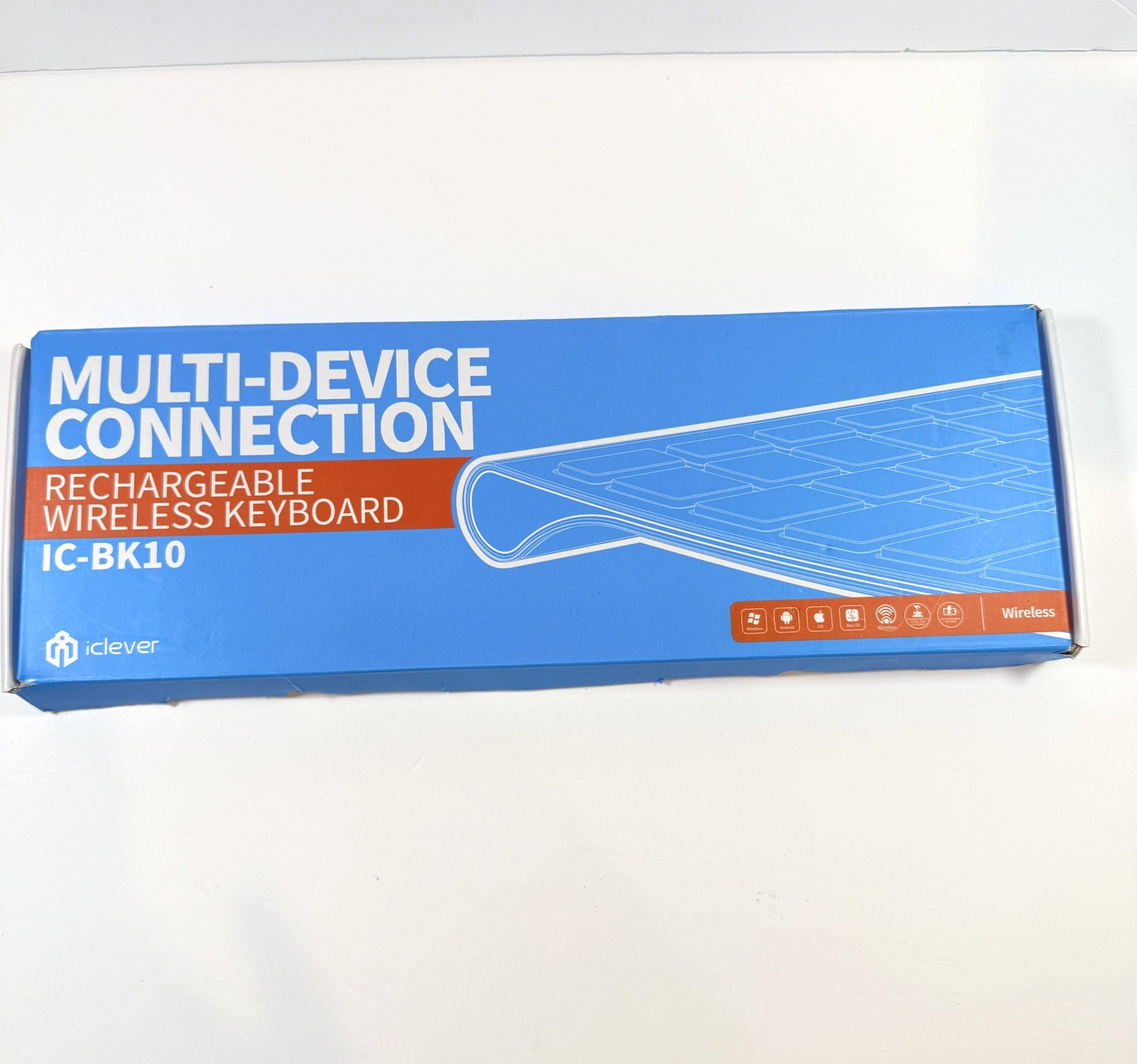 iClever IC-BK10 grey Rechargeable Multi Device Connection Wireless Keyboard