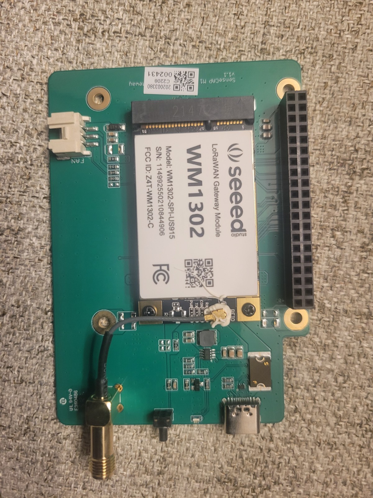 Seeed Studio WM1302 LoRaWAN Gateway Module / WM1302-SPI-US915-M/Powered by Se...