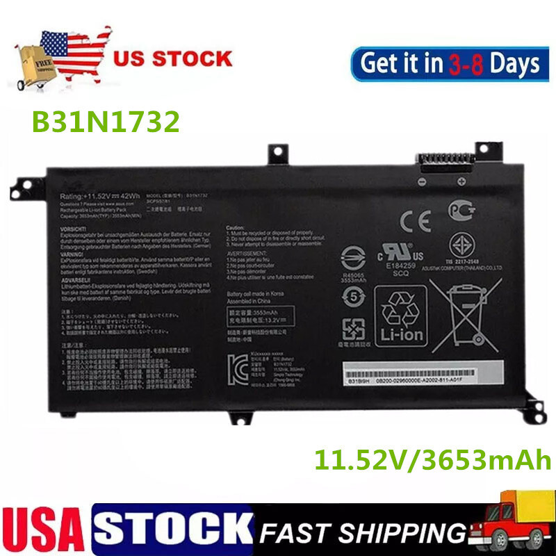New B31N1732 11.52V Replacement Battery For Asus VivoBook X571G X571LH X571GT