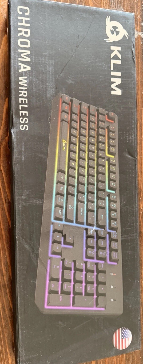 KLIM Chroma Wireless Gaming Keyboard RGB Backlit Rechargeable Water Resistant B…