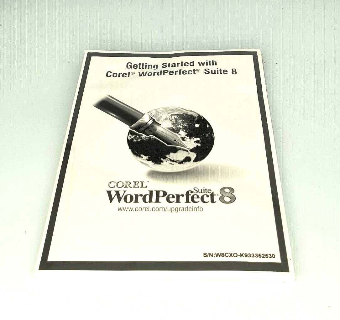 RARE VINTAGE NEW SEALED 1996 COREL WORDPERFECT SUITE 8 WITH MANUAL AND CD RM4-B1