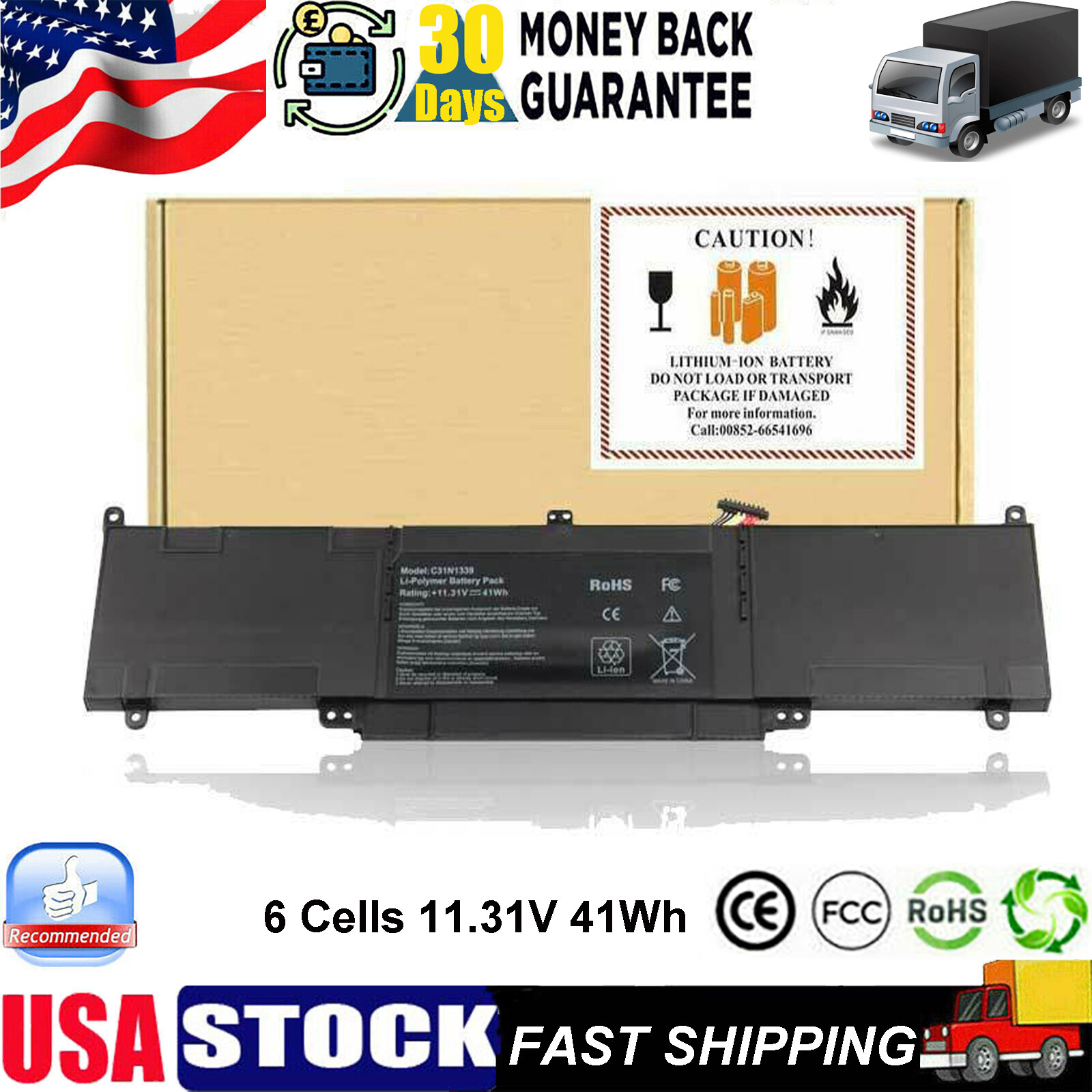 Battery C31N1339 For ASUS ZenBook TP300L Q302L Q302LA UX303 UX303L UX303UB NEW