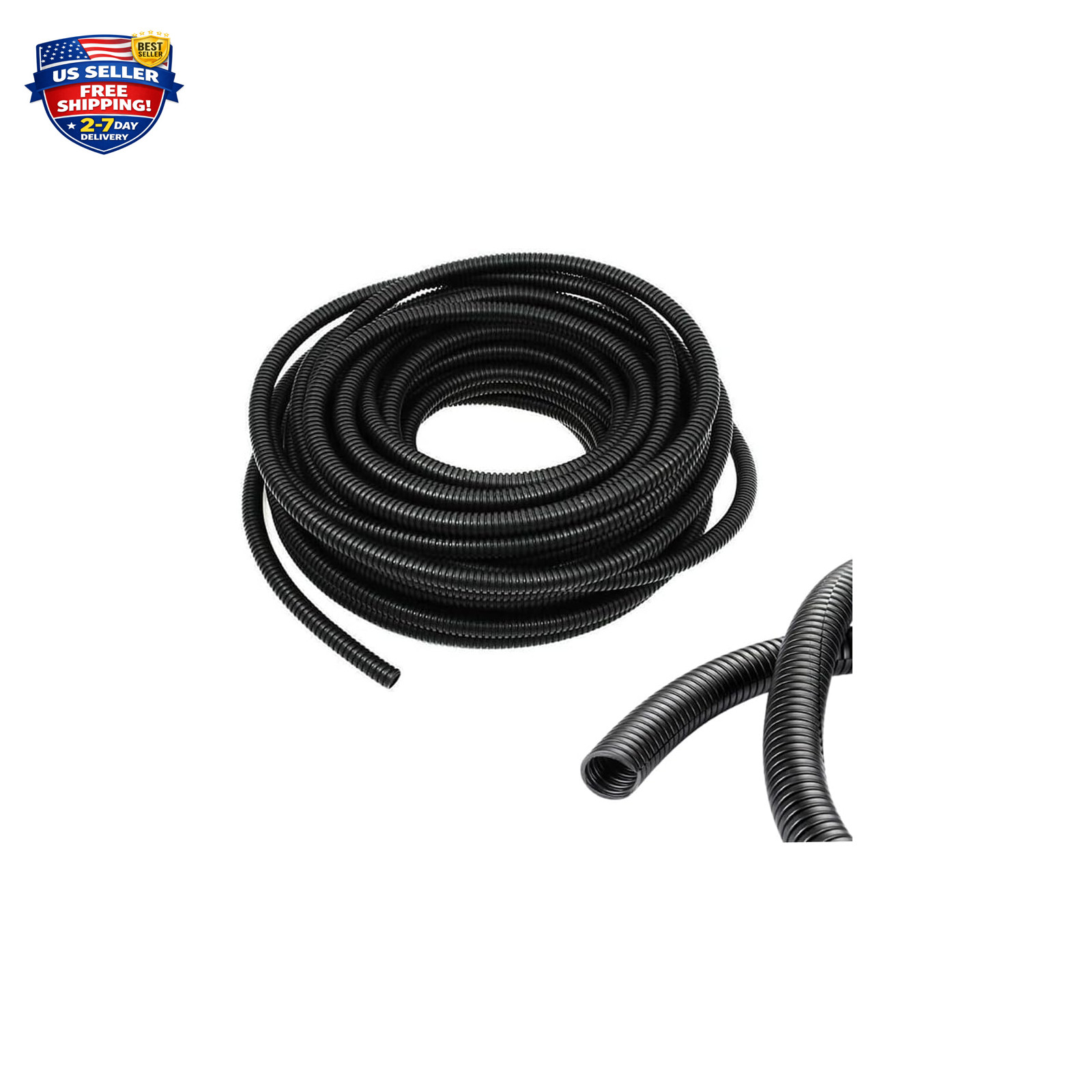 1/4 Inch Wire Loom Split Tubing 16.5 ft Cable Protector Flexible Conduit Black