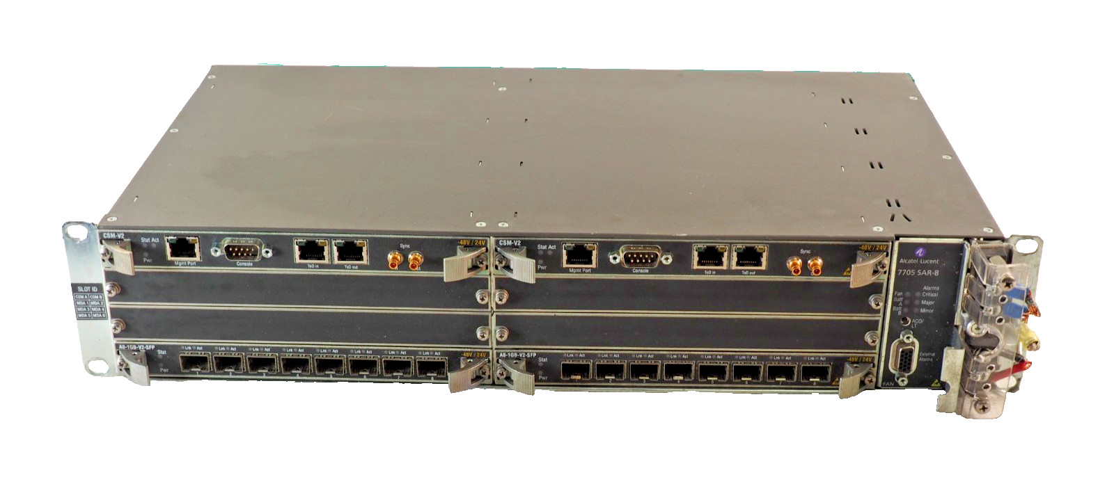 ALCATEL LUCENT 7705 SAR-8 3HE06791AAAA Router w/2*AB-1GB-V2-SFP ,2*CSM-V2