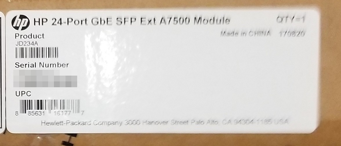 NEW HP A7500 / H3C S7500E 24-Port GbE SFP Extended Module JD234A LSQ1GP24TSD0
