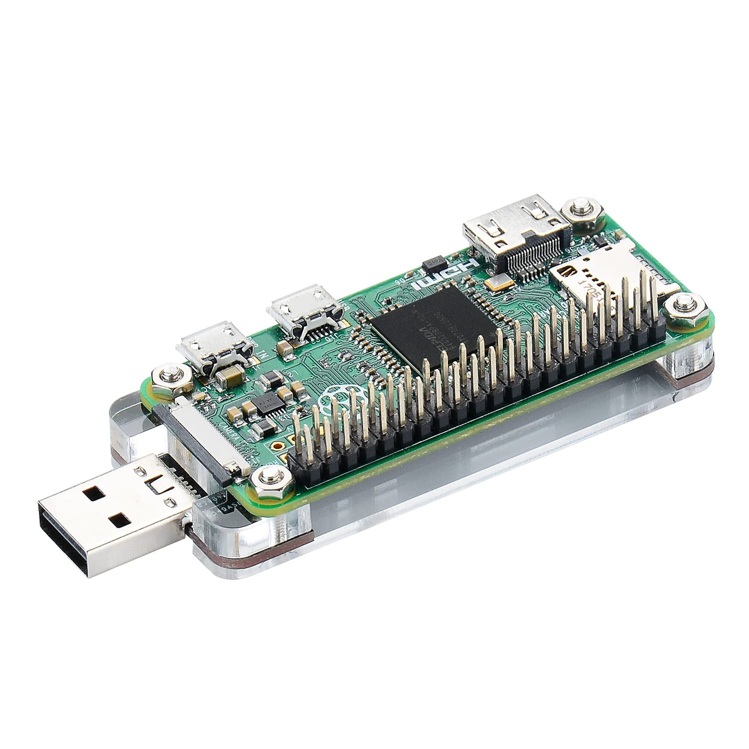 USB Dongle Expansion Board with Case for Raspberry Pi Zero/Zero 2, Both Front...