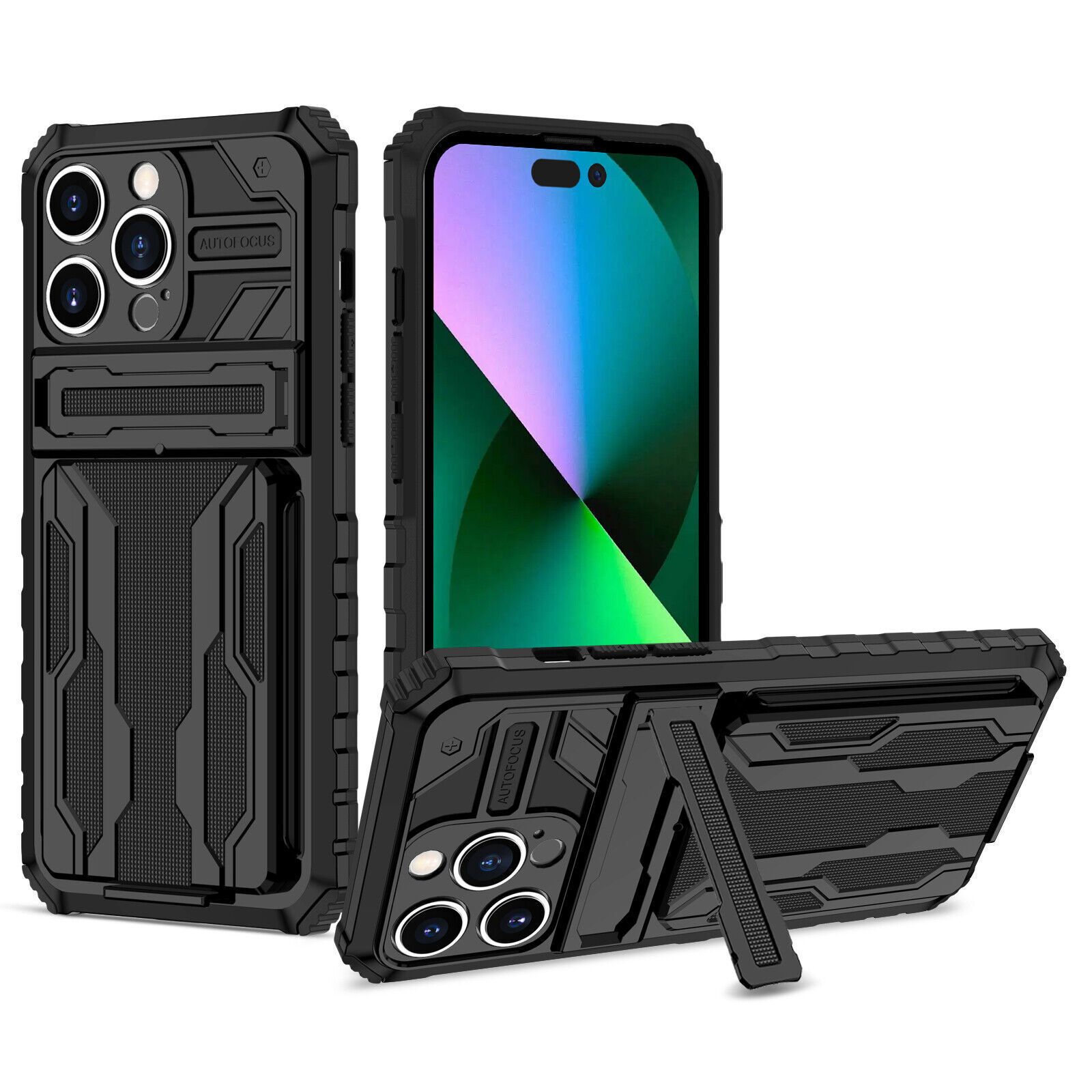 Luxury Rugged Armor Stand Cover Case For 16 15 14 13 12 11 Google Pixel 9 8 6 6A