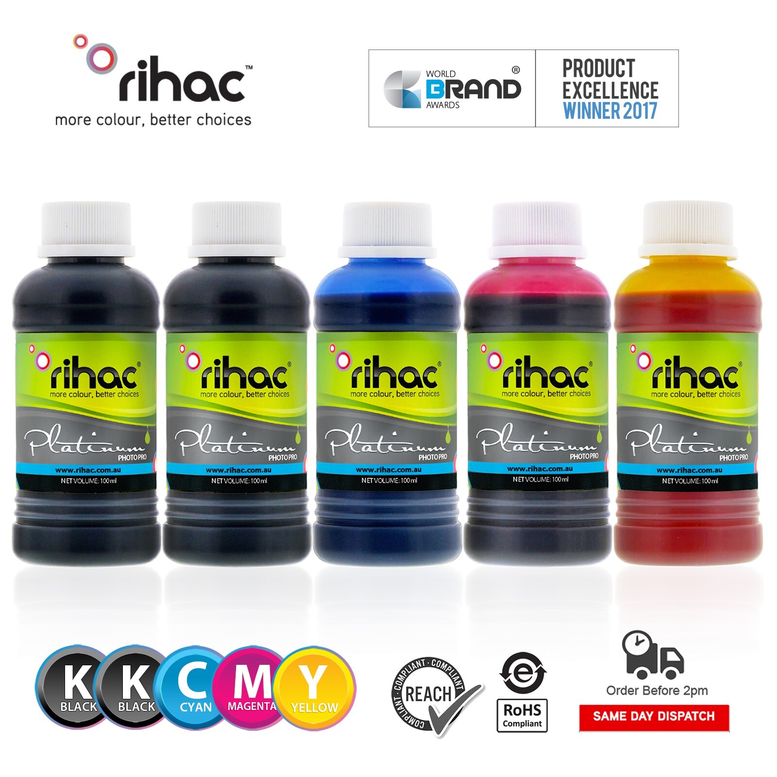 RIHAC BULK INK REFILL FOR HP C309A C5380 C6340 C6350 HP 564 C6375 C6380 C6383