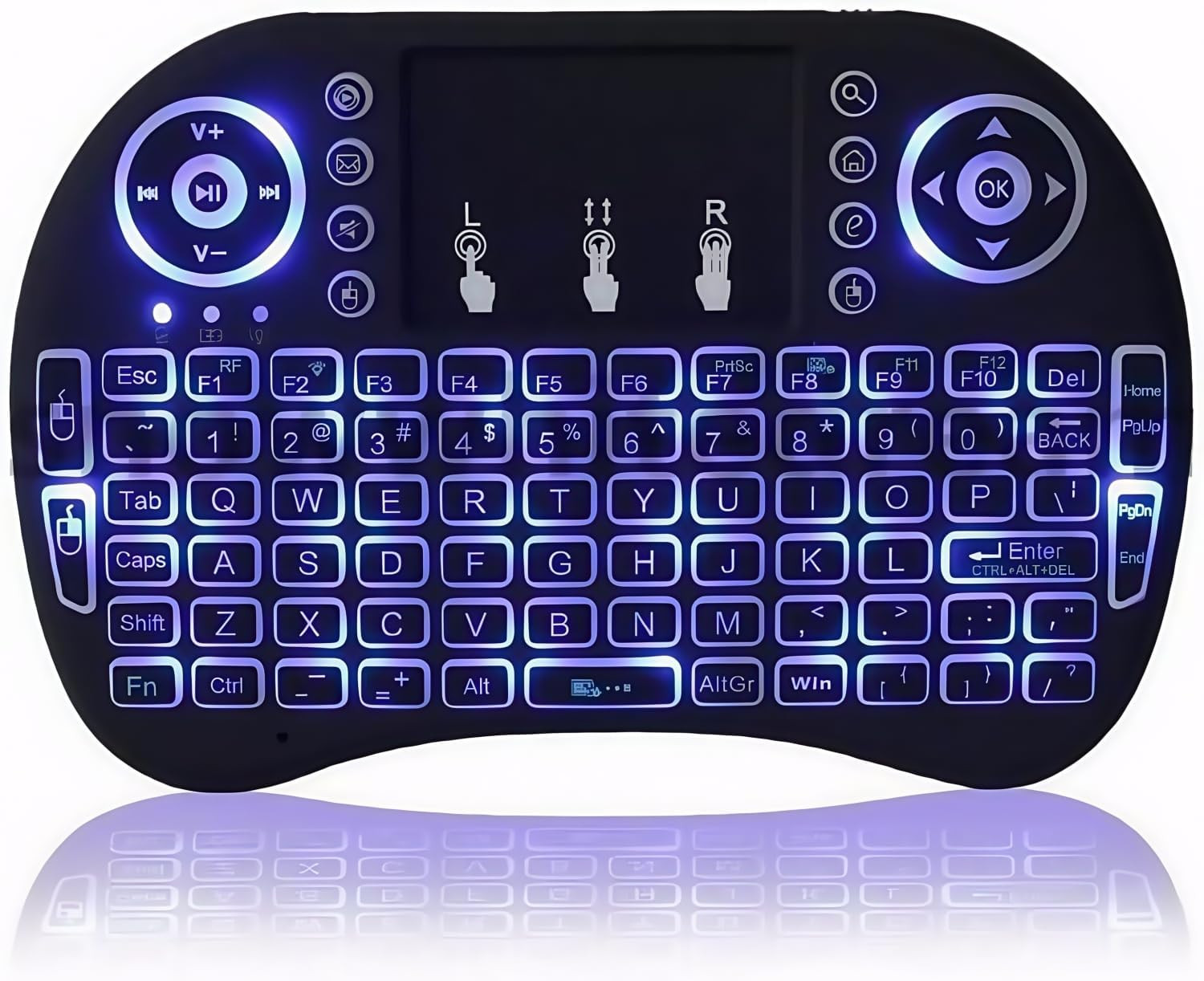 Backlit Mini Wireless Keyboard,  Air Mouse Portable Combo with Touchpad