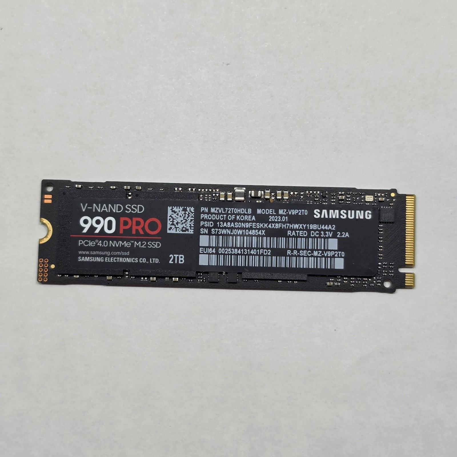 Samsung 990 PRO 2TB PCIe 4.0 NVMe M.2 V-NAND SSD - 95% Health - Fast Ship