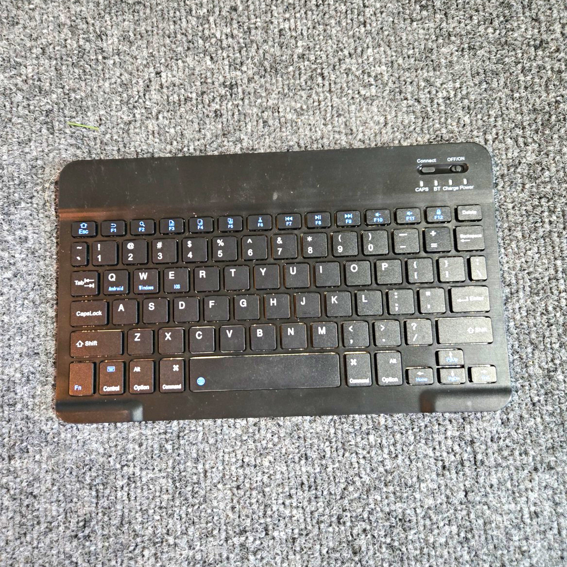 Compact Bluetooth Wireless Mini Keyboard Black Built-In Battery English QWERTY