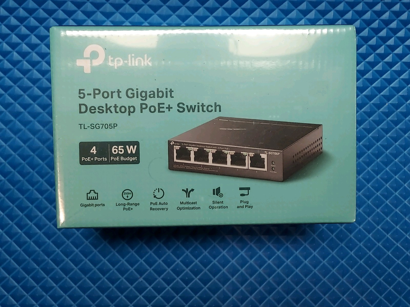 TP-Link TL-SG705P 5-Port Gigabit PoE+ Desktop Switch, 4 PoE+ Ports with 65W