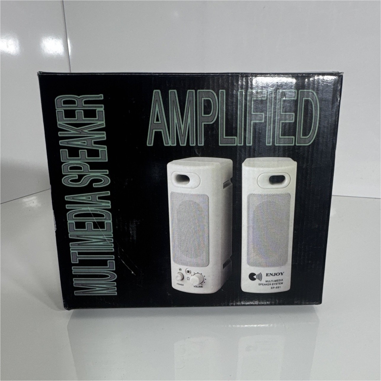 ENJOY EP-691 Amplified 2.0 Wired Computer Speakers 3.5mm Jack White