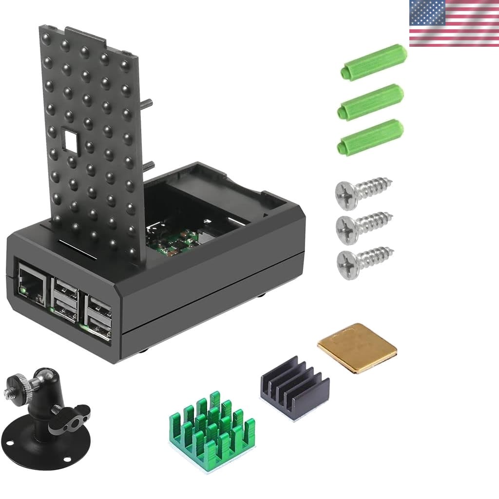 Versatile Raspberry Pi Shell with Camera Hole & Efficient Cooling Heatsinks