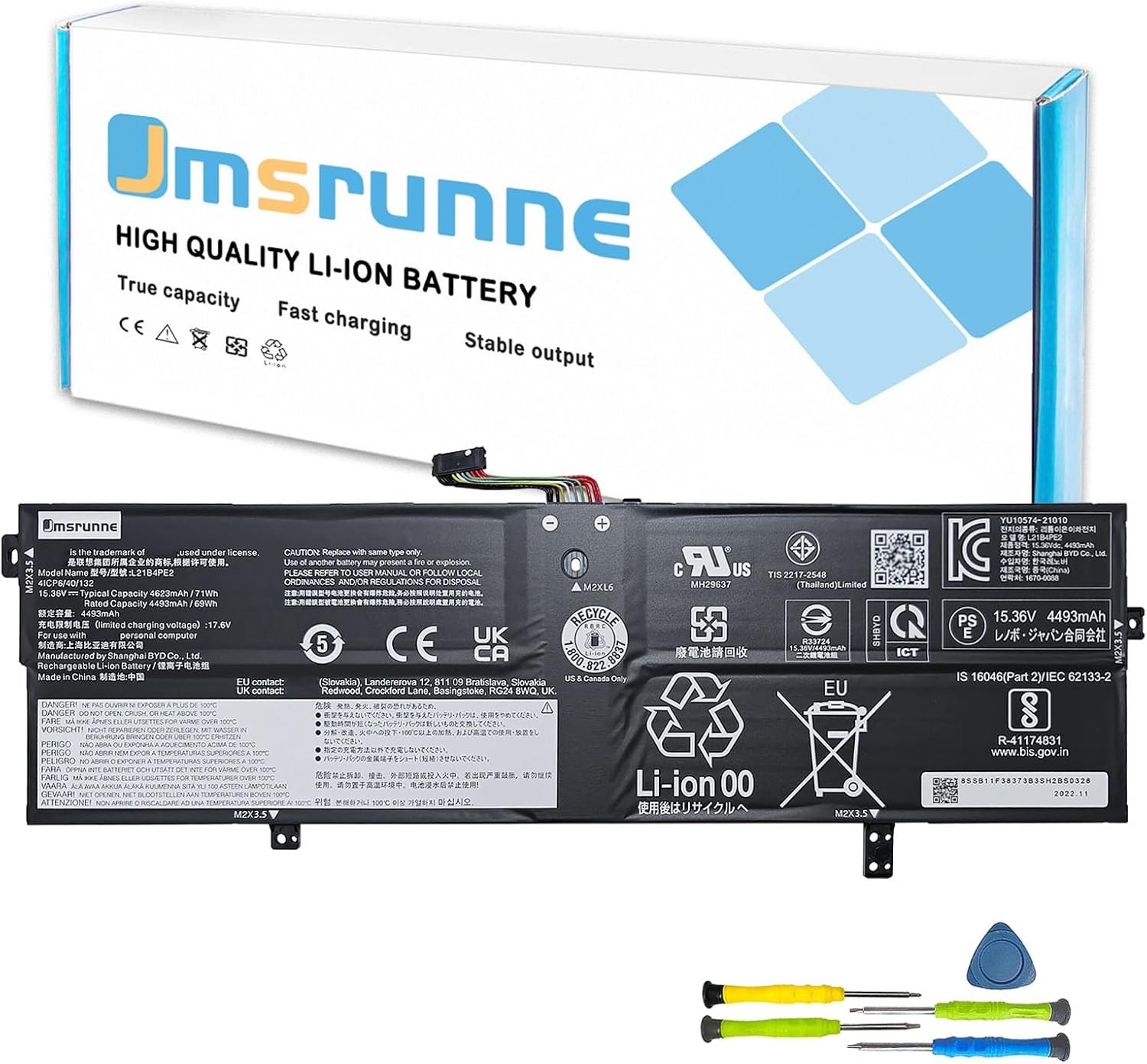 L21B4PE2 SB11F38373 Laptop Battery Replacement for Lenovo IdeaPad Yoga 7 16IAP7
