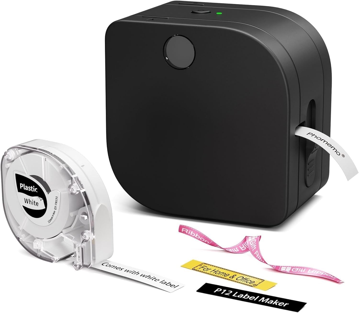 Phomemo P12 Bluetooth Thermal Label Maker Machine Black Portable Mini