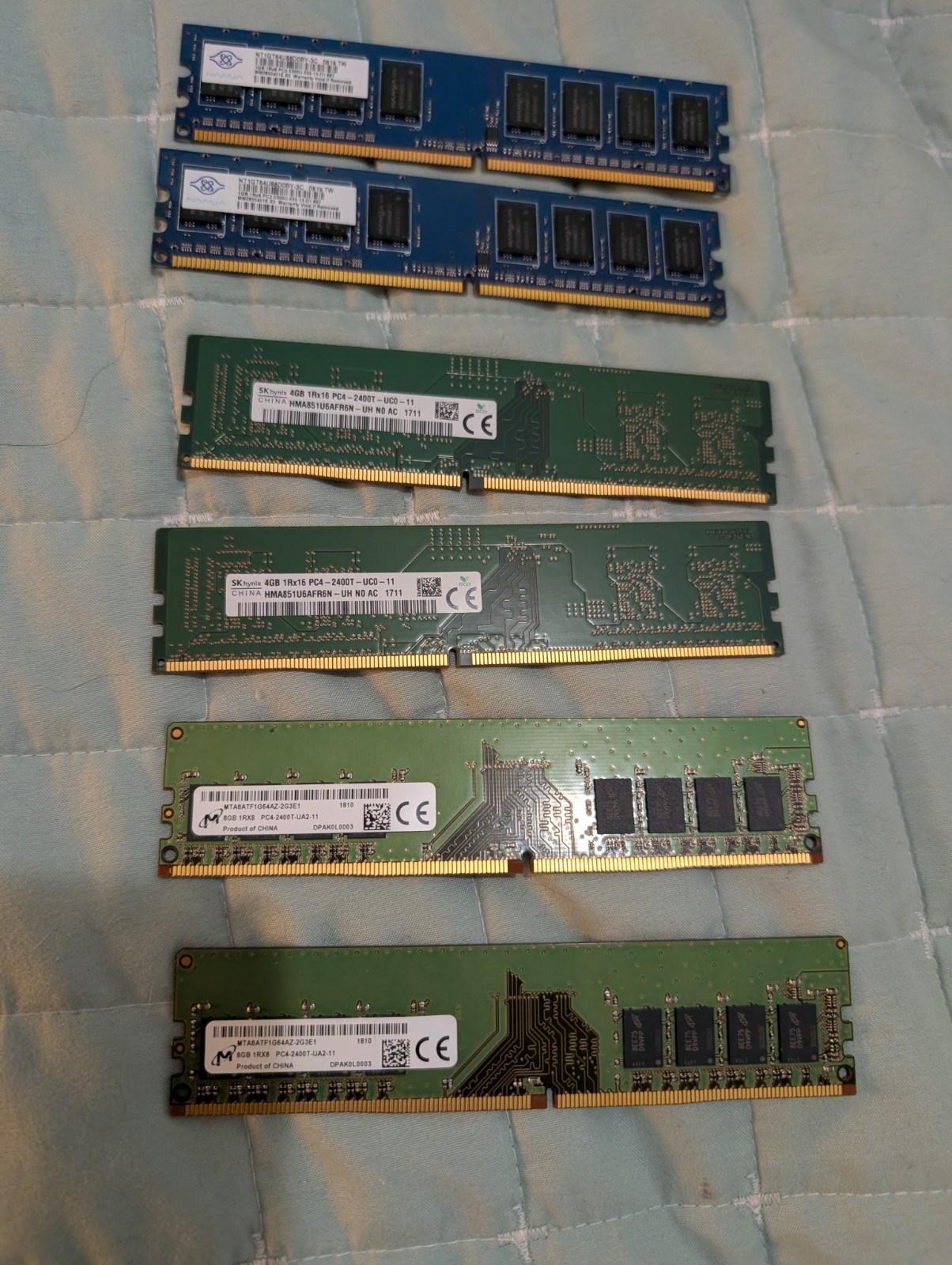 Micron + Nanya + SX Hynix PC4 PC2 Desktop RAM Memory ( 3 Pair)