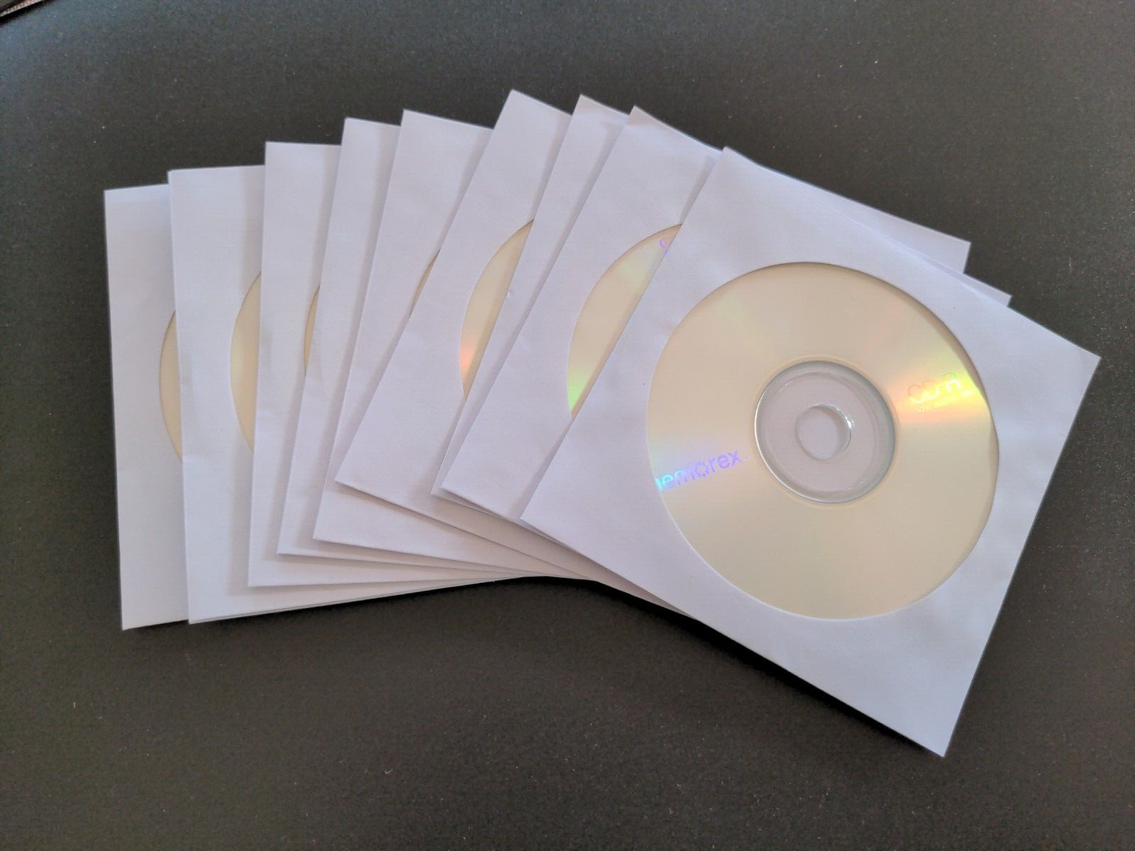Package of 10 Memorex CD-R 52X 700MB 80min in Sleeves