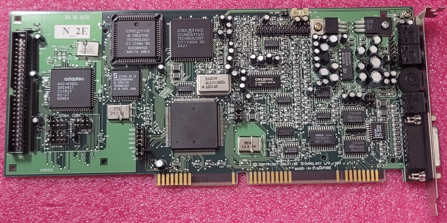 Sound Blaster 16 SCSI Creative Labs ISA CT1770+CT1748 DOS retro gaming Works#N2E