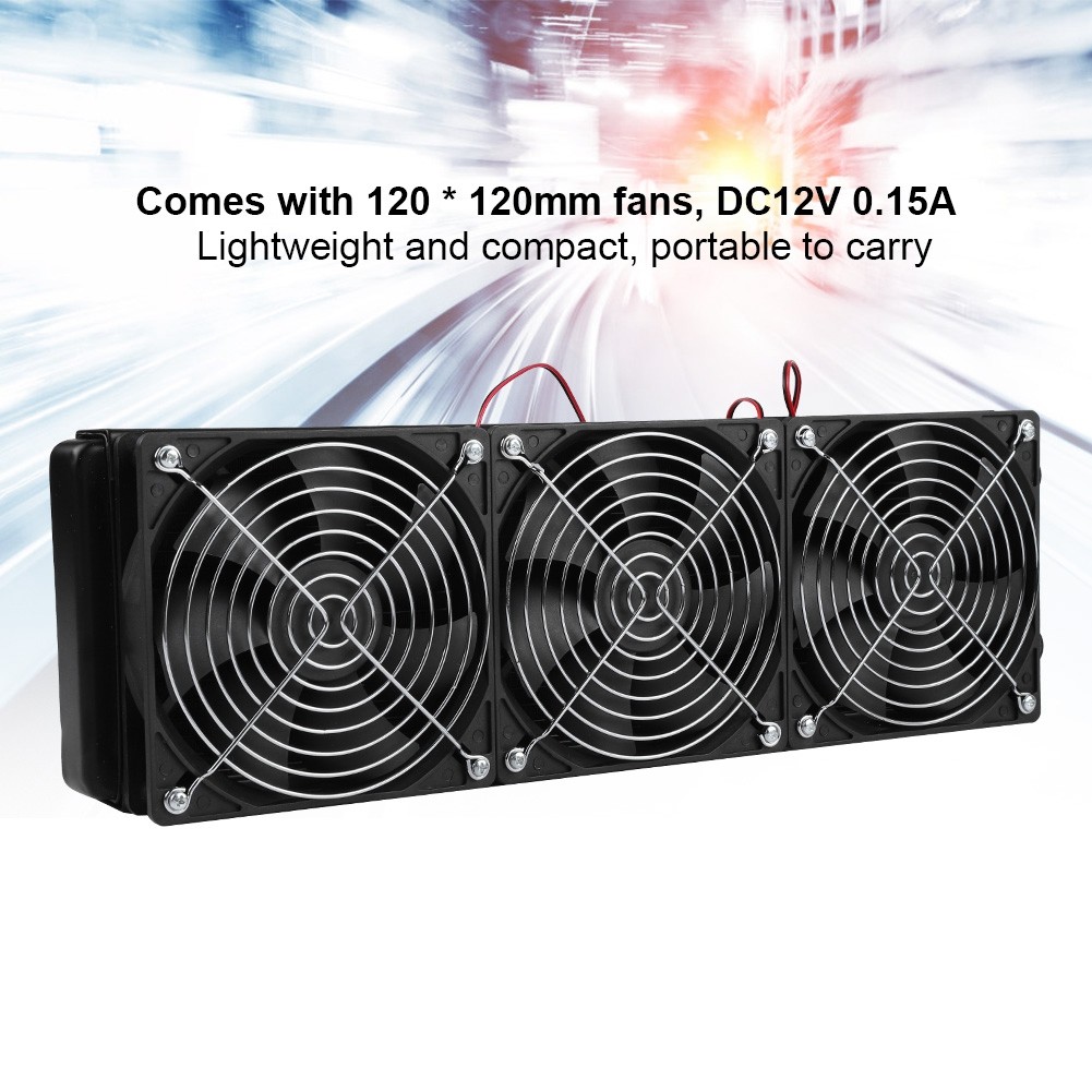 CPU Water Cooling G1/4 Thread Heat Row With Fan 18 Tubes
