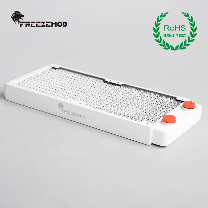 FreezeMod 240mm White G1/4" Threads Copper Radiator for PC Water Cooling TSRP-WP