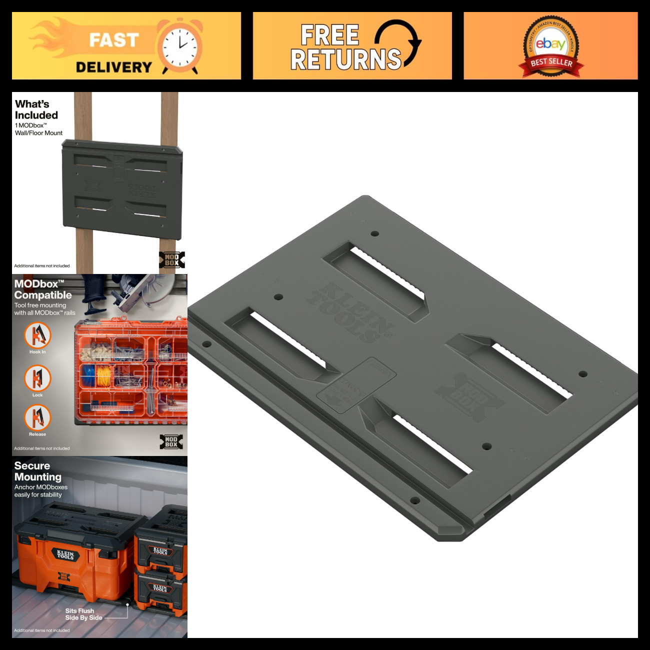 Modular Wall & Floor Mount Bracket Toolboxes, Compact & Full-Size Support, Durab