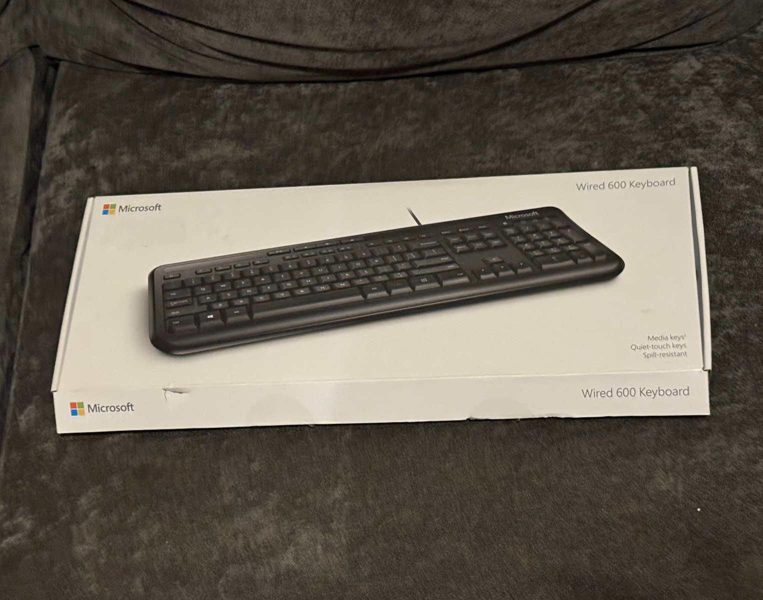 Microsoft Wired 600 Black USB Keyboard Spill Resistant QWERTY
