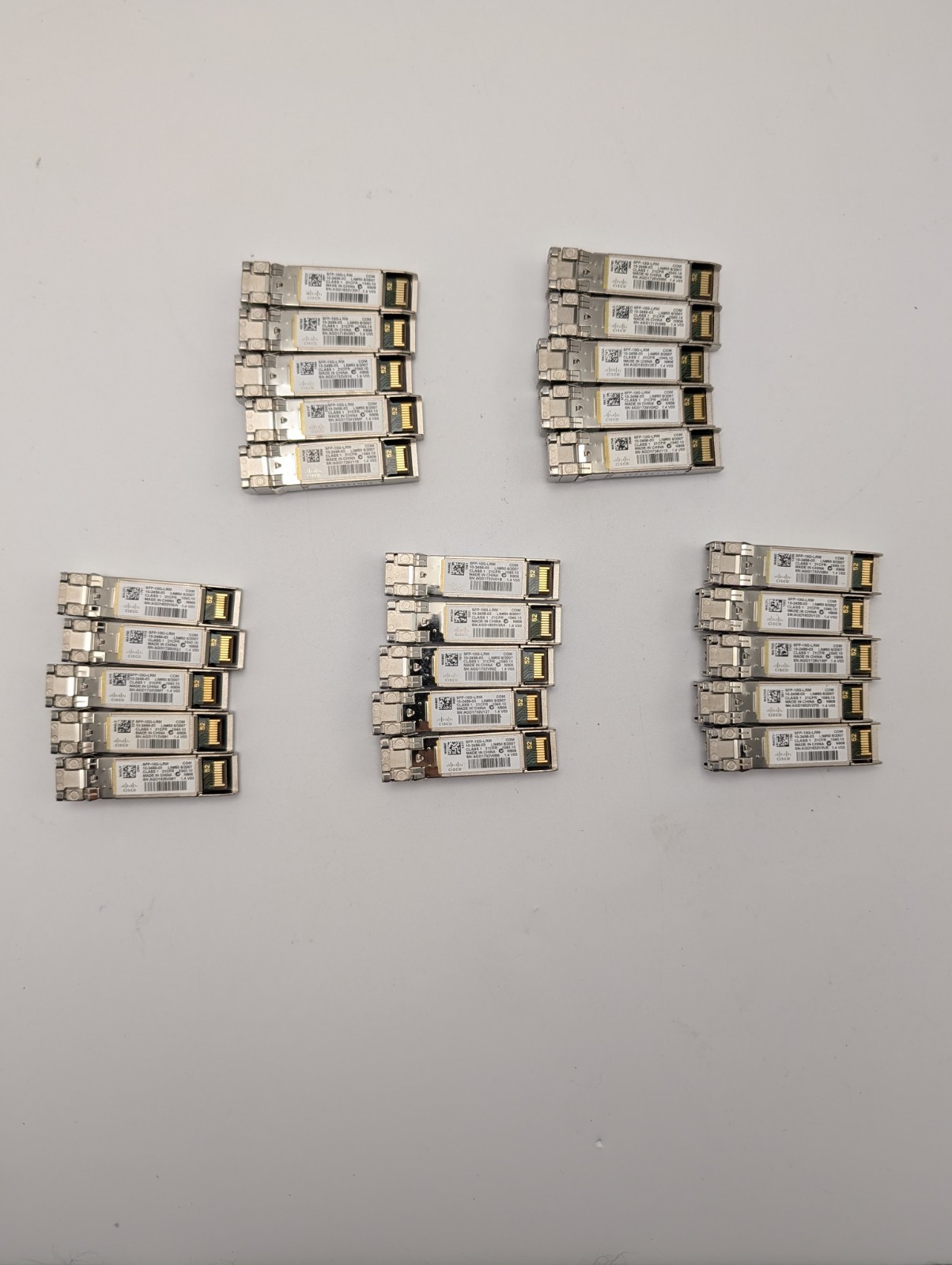 Lot of 25 Used & Tested Cisco SFP-10G-LRM 10G Base SFP Transceivers 10-2456-03
