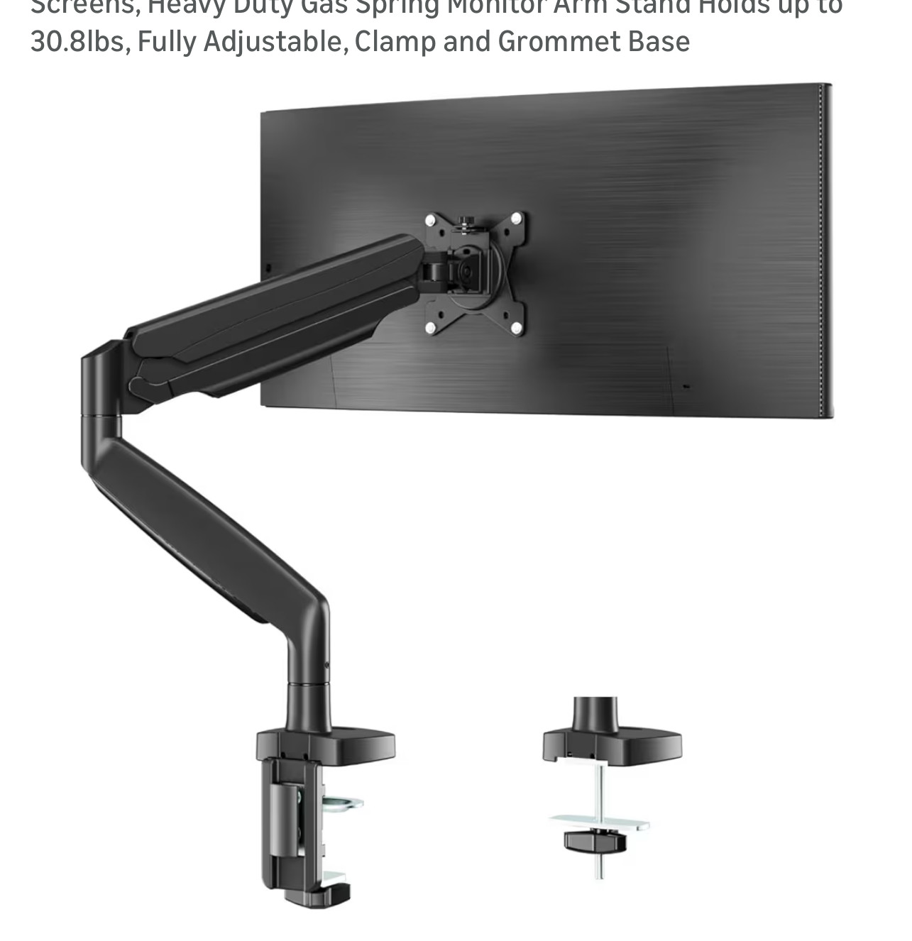 Single Monitor Desk Mount for 13-35 inch Ultrawide Flat/Curved Screens New