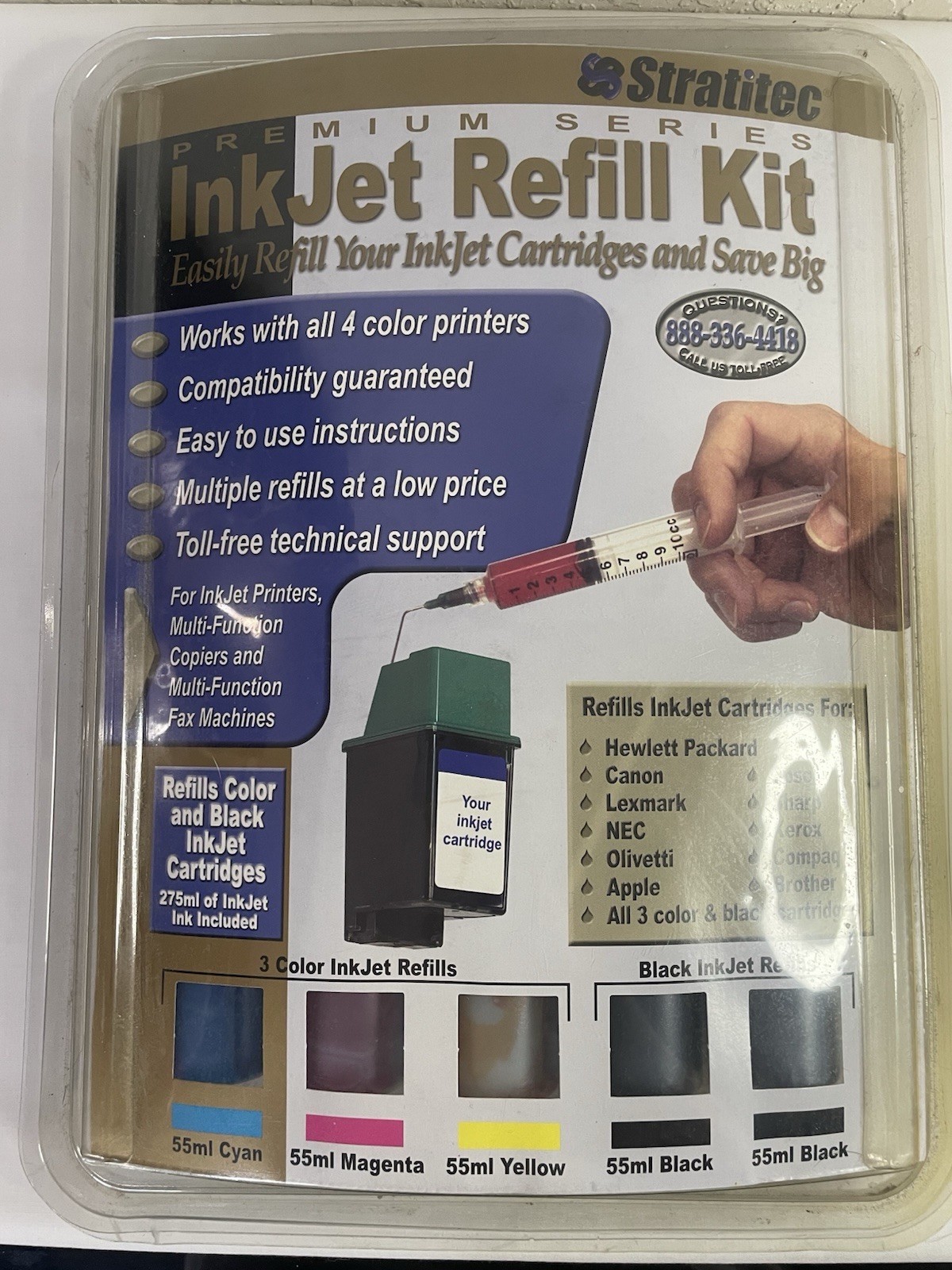 Stratitec Premium InkJet Refill Kit 275ml Universal Color & Black Ink Sealed NOS