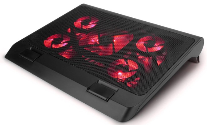 Base refrigerante para portátil gaming 17", 5 ventiladores LED, altura ajustable