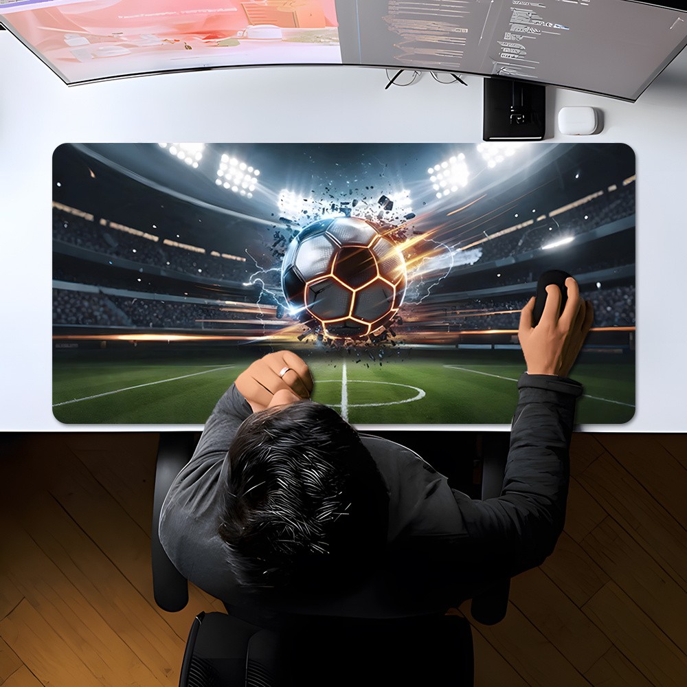 Extra-Large Gaming Mouse Pad Featuring a Stylish Football Explosion Design, a