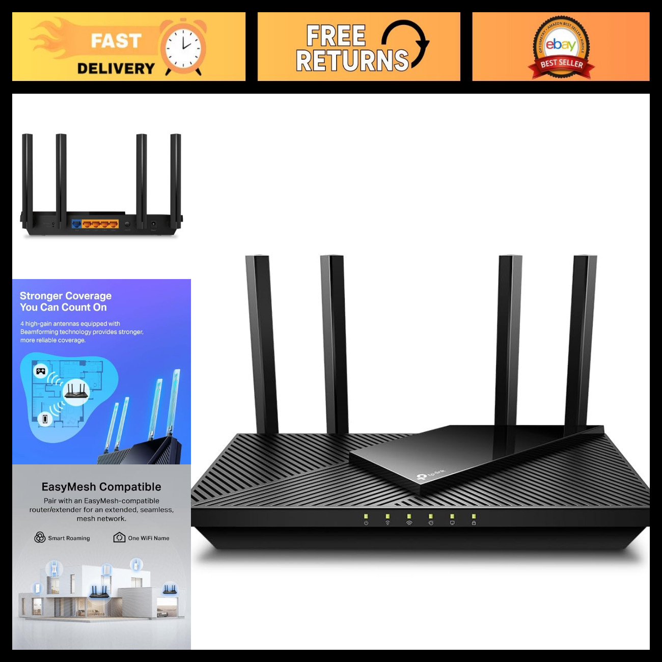 AX1800 WiFi 6 Router - High-Speed Dual-Band, Gigabit Ethernet, Easy Setup