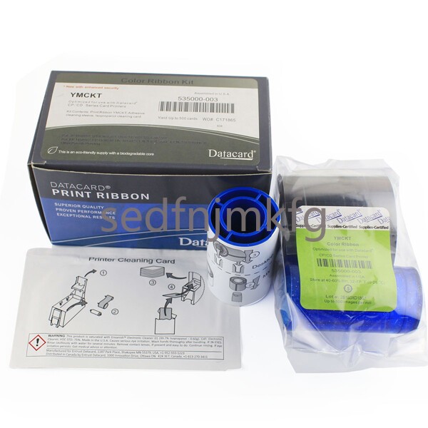 535000-003 YMCKT Color Ribbon for Datacard CP CD Series Printer 500Print Genuine