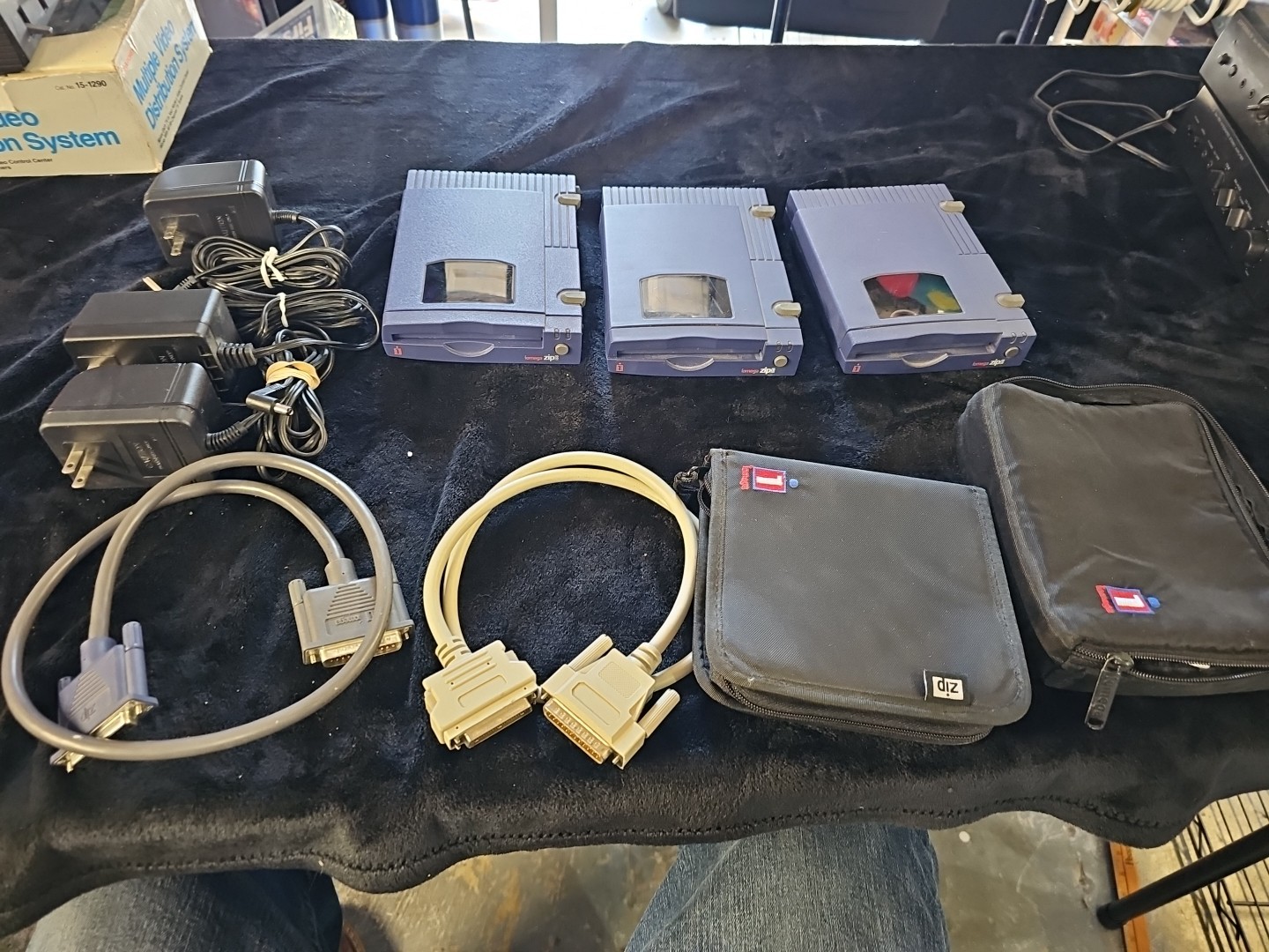 Iomega  Zip 100 Parallel Port External Drive w/ Power Supply & Cables Lot Of 3