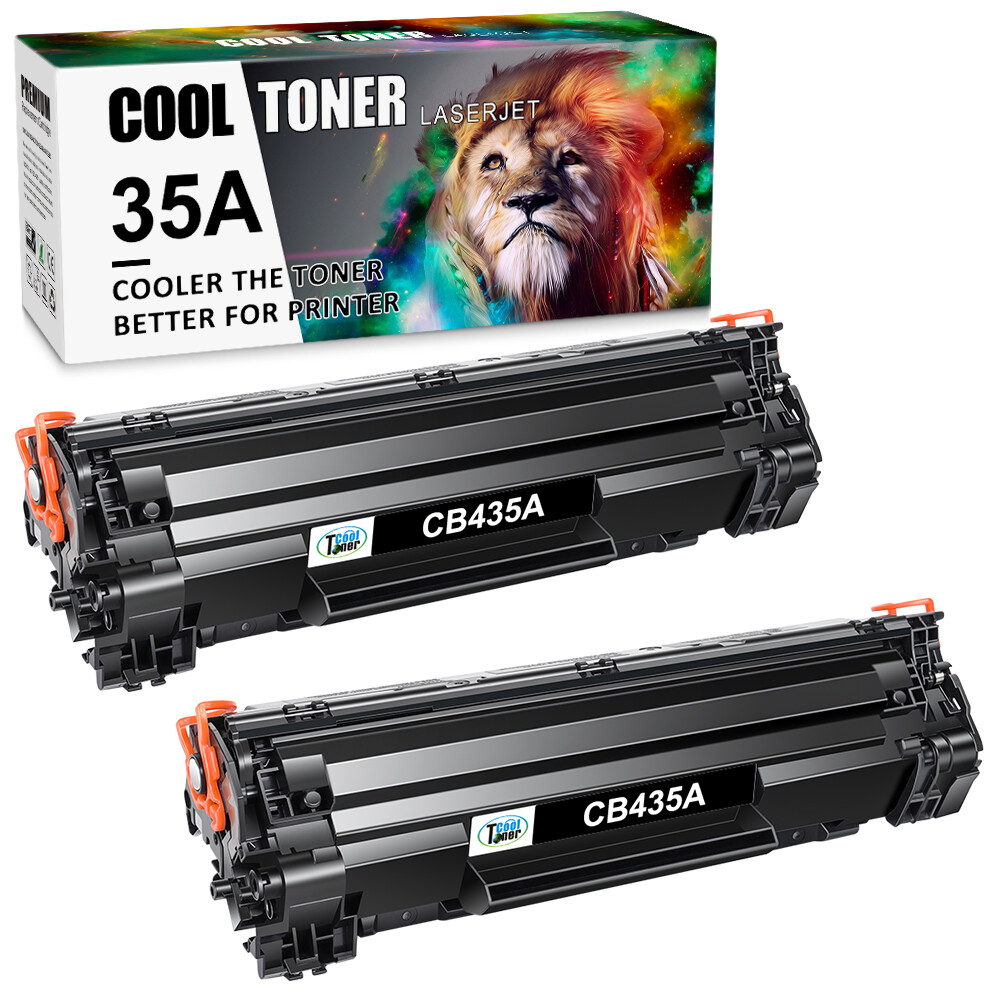 2 PACK CB435A 35A Laser Toner Cartridge For HP LaserJet P1005 P1006 P1008 P1009