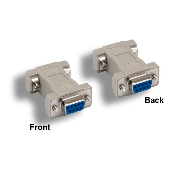 [10X] DB9 Female to Female Adapter Straight Through 9Pin RS-232 Shielded Molded