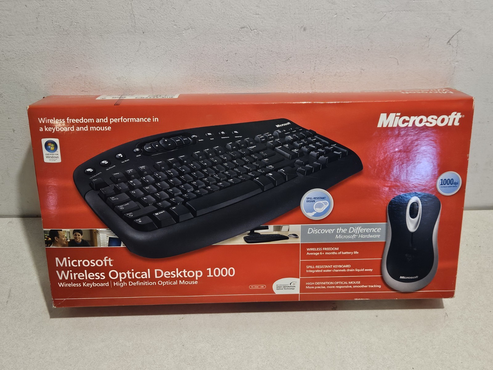 Microsoft Wireless Optical Desktop 1000 Standard Keyboard + Mouse  NEW Open Box