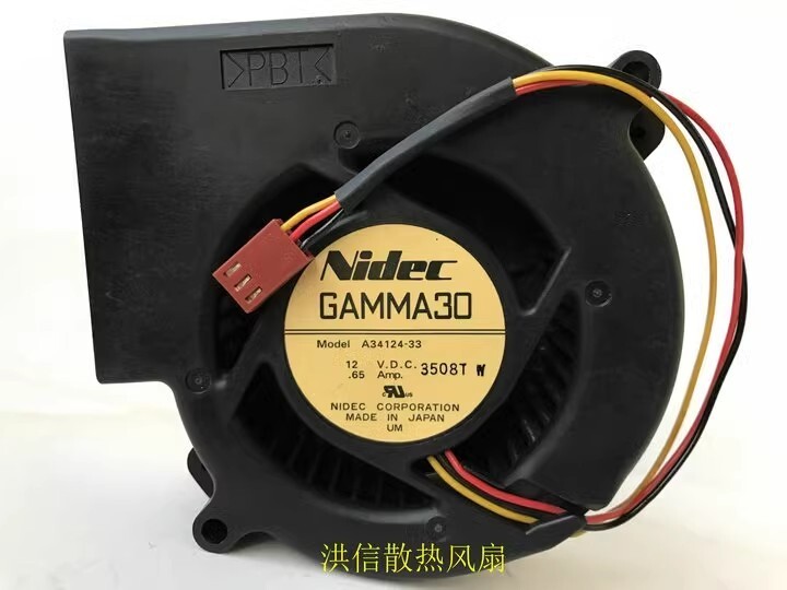 Nidec GAMMA30 A34124-33 9733 DC12V 0.65A 97*33MM 3-Pin Blower Cooling Fan