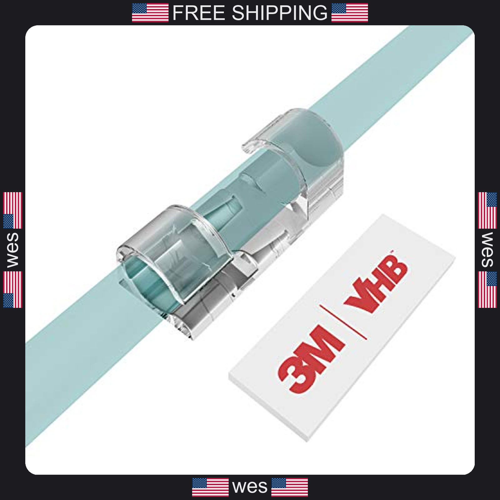 40 Pack Self-Adhesive Cable Clips - Clear Wire Management Organizers