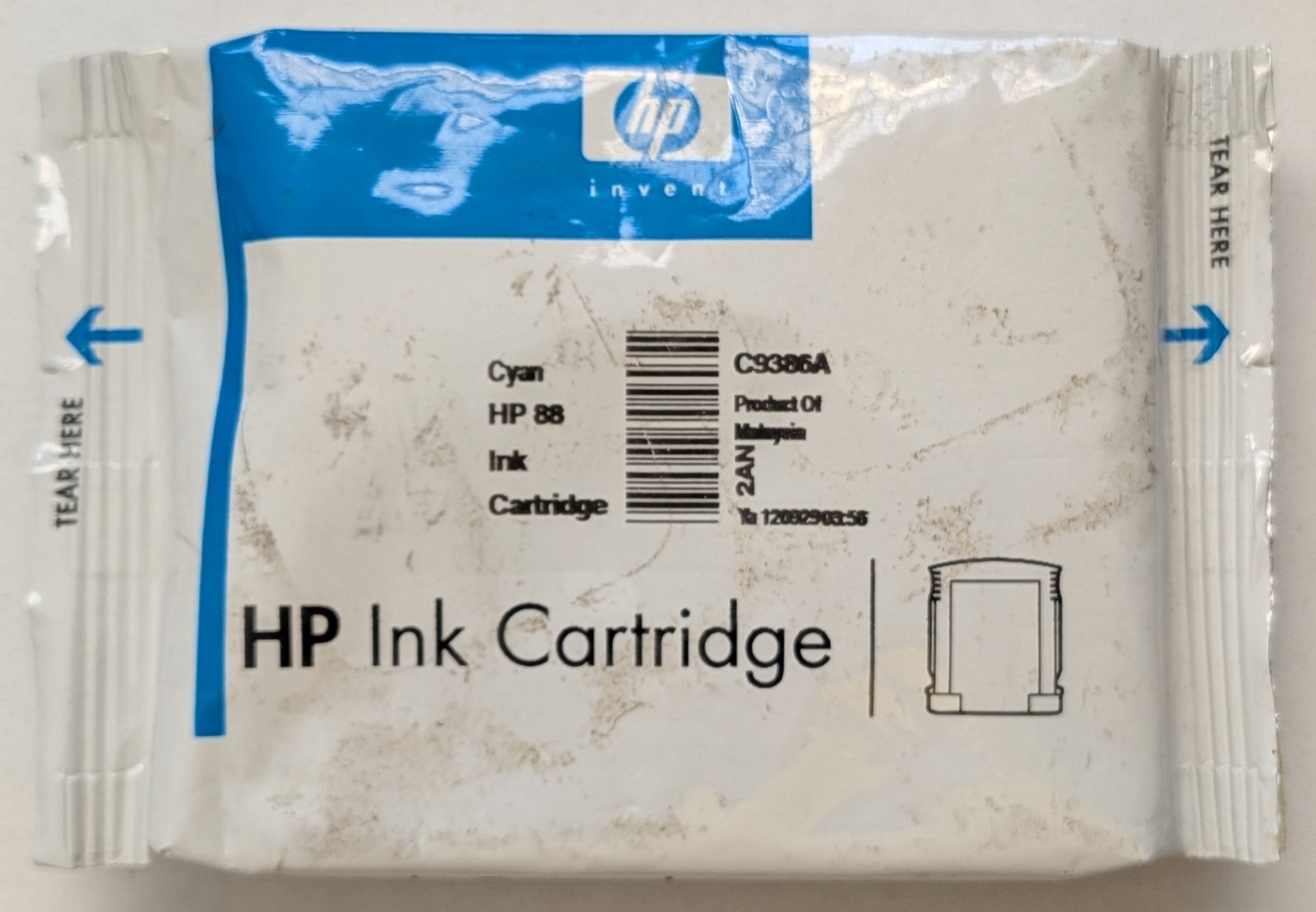 Genuine Original HP 88 Ink Cartridge Cyan C9385A Sealed Package No Box Expired