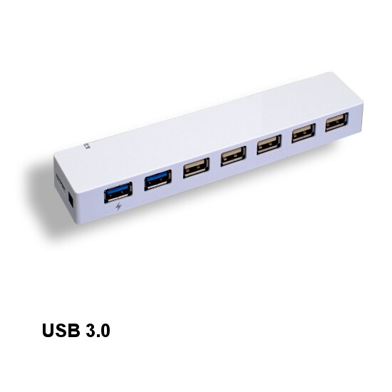 Kentek SuperSpeed USB 3.0/2.0 7 Port Hub 5Gbps MicroB for PC Mac Laptop Notebook