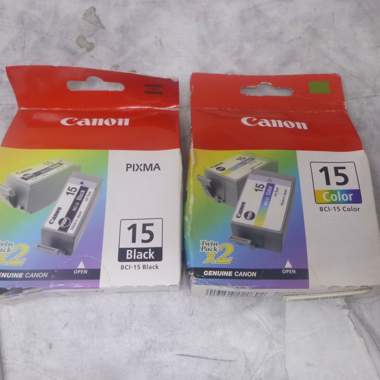 2 Packs Canon BCI-15 Black & Color Printer Ink i70 i80 NEW GENUINE OEM
