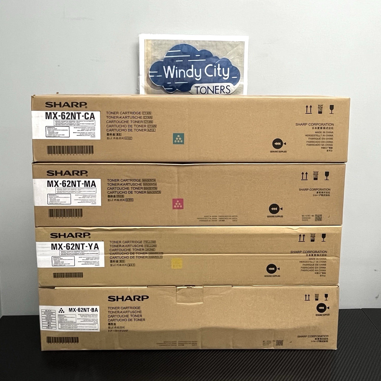 Genuine Sharp MX-62NT Complete Toner Cartridge Set CMYK  MX-6240N MX-7040N New
