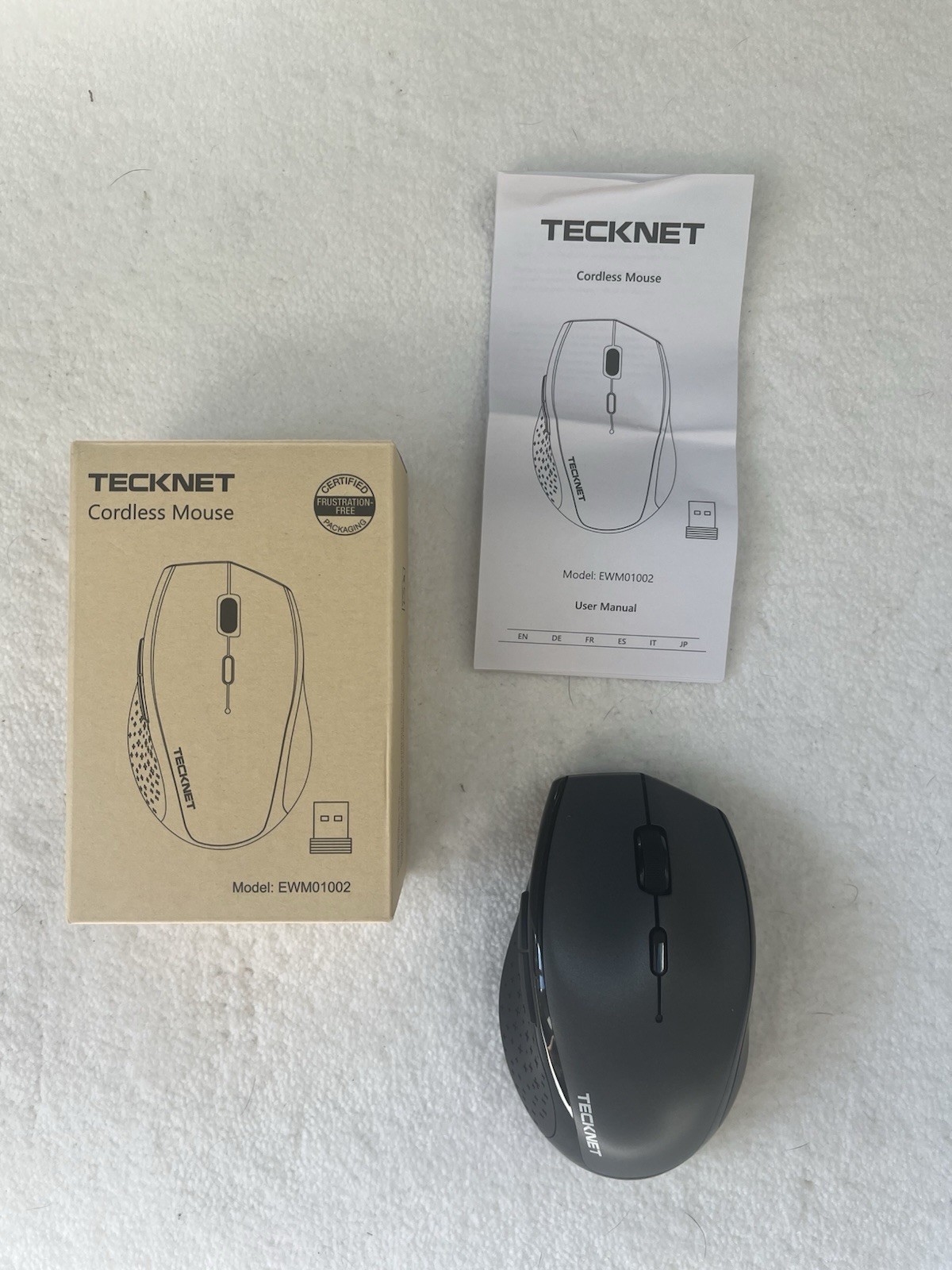 TechNet Cordless Black Mouse EWM01002 Accessories NEW OPEN BOX USB Wireless