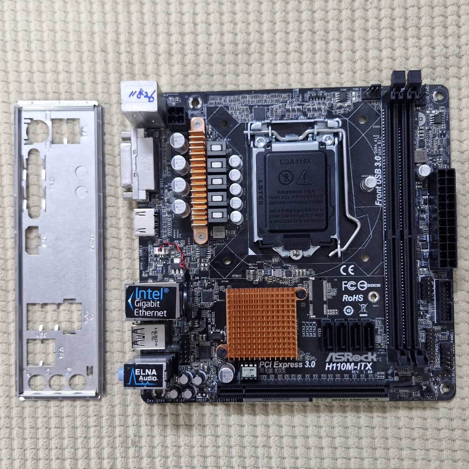 ASROCK H110M-ITX : LGA1151 H110 DDR4 Mini-ITX ,  Verified Working